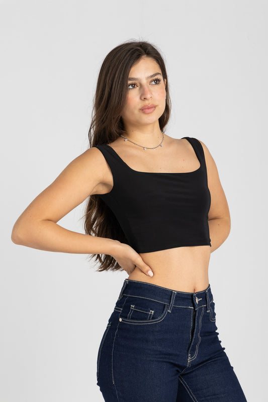 Muse Cropped Top – Black