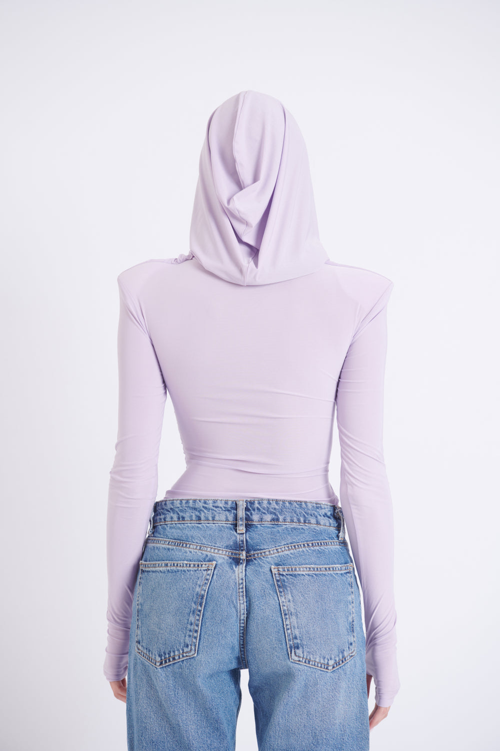 Lilac Thea Bodysuit – structured shoulder stretch bodysuit with hourglass silhouette | sand