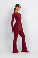 Oxford Set – Burgundy | Double Layered Two-Piece Outfit