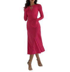 Hot Pink Kate Dress | Fitted & Flowy Double-Layer Lycra Dress