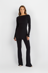 Oxford Set – Black | Double Layered Two-Piece Outfit