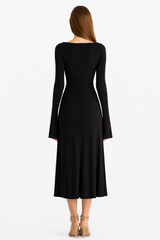 Black Kate Dress | Fitted & Flowy Double-Layer Lycra Dress