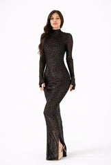 Black Cher Dress - Sequin Bodycon Dress