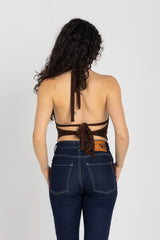 Sculpt Halter Top – Chocolate Brown