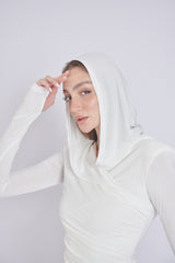 Thea Bodysuit - White Structured Shoulder Bodysuit