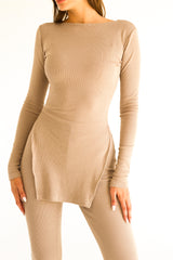 Oxford Set Winter - Nude Ribbed | Cozy Two-Piece Outfit