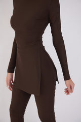 Oxford Set – Chocolate Brown | Double Layered Two-Piece Outfit