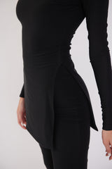 Oxford Set – Black | Double Layered Two-Piece Outfit