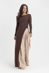 The Sovereign Blouse Dress - Brown