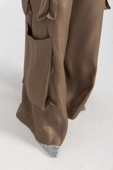 Luna Pants – Fluid Shimmer Cargo, Bronze
