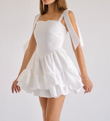 Aurora Dress Mini - White | Elegant Summer Mini Dress