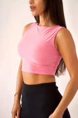 Ruched cropped top Bubble Gum Pink