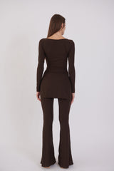 Oxford Set – Chocolate Brown | Double Layered Two-Piece Outfit