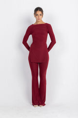 Oxford Set – Burgundy | Double Layered Two-Piece Outfit