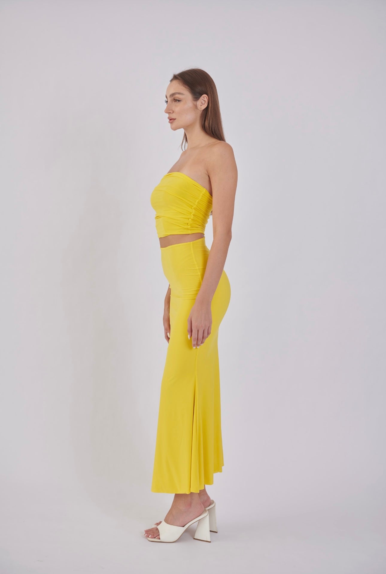 Ruched Strapless Bandeau Top