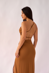 Selena Two-Piece Set in Toffee – Structured Summer Co-ord