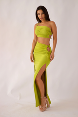 Selena Two-Piece Set in Lime Green – Structured Summer Co-ord
