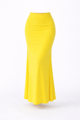 Summer Yellow Serena Double Layer Flowy Skirt - Premium Lycra
