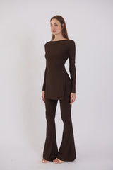 Oxford Set – Chocolate Brown | Double Layered Two-Piece Outfit