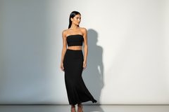 Serena Skirt in Black – Double Layer Flowy Lycra Skirt | sand