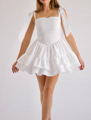 Aurora Dress Mini - White | Elegant Summer Mini Dress