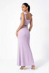 Serena Double Layer Flowy Skirt - Premium Lycra - Lilac