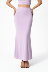 Serena Double Layer Flowy Skirt - Premium Lycra - Lilac