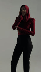 Thea Bodysuit - Burgundy Structured Shoulder Bodysuit