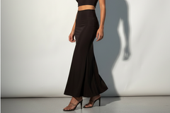 Serena Skirt in Black – Double Layer Flowy Lycra Skirt | sand