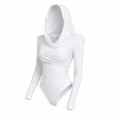 Thea Bodysuit - White Structured Shoulder Bodysuit