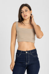 Muse Crop Top – Nude Beige