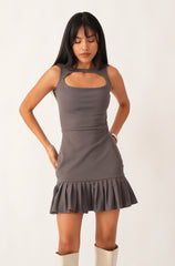 Genevieve Mini Dress — Grey