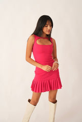 Genevieve Mini Dress — Hot Pink