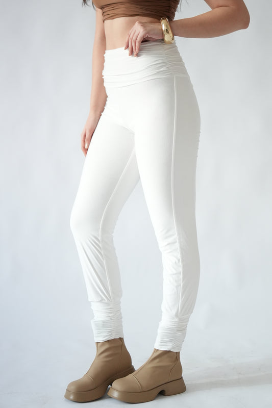 Lea Ruched Leggings - White
