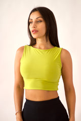 Summer Lime Green Basic Cropped Top