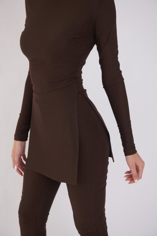 Oxford Set – Chocolate Brown | Double Layered Two-Piece Outfit