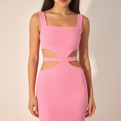 Strapped Ariana Dress - Bubble Gum