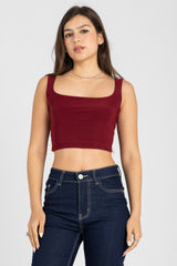 Muse Crop Top – Burgundy