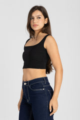 Muse Cropped Top – Black