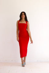 Red Marilyn Dress – bodycon sculpting short dress with hourglass silhouette