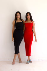 Black Marilyn Dress – bodycon sculpting short dress with hourglass silhouette