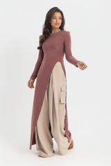 The Sovereign Blouse Dress – Dusty Rosewood