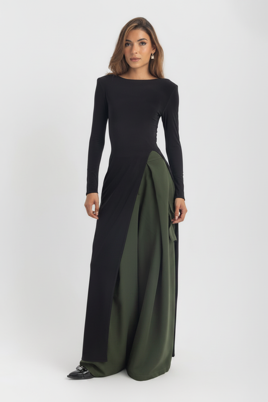 The Sovereign Blouse Dress – Black
