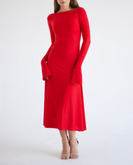Red Kate Dress | Fitted & Flowy Double-Layer Lycra Dress