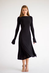 Black Kate Dress | Fitted & Flowy Double-Layer Lycra Dress
