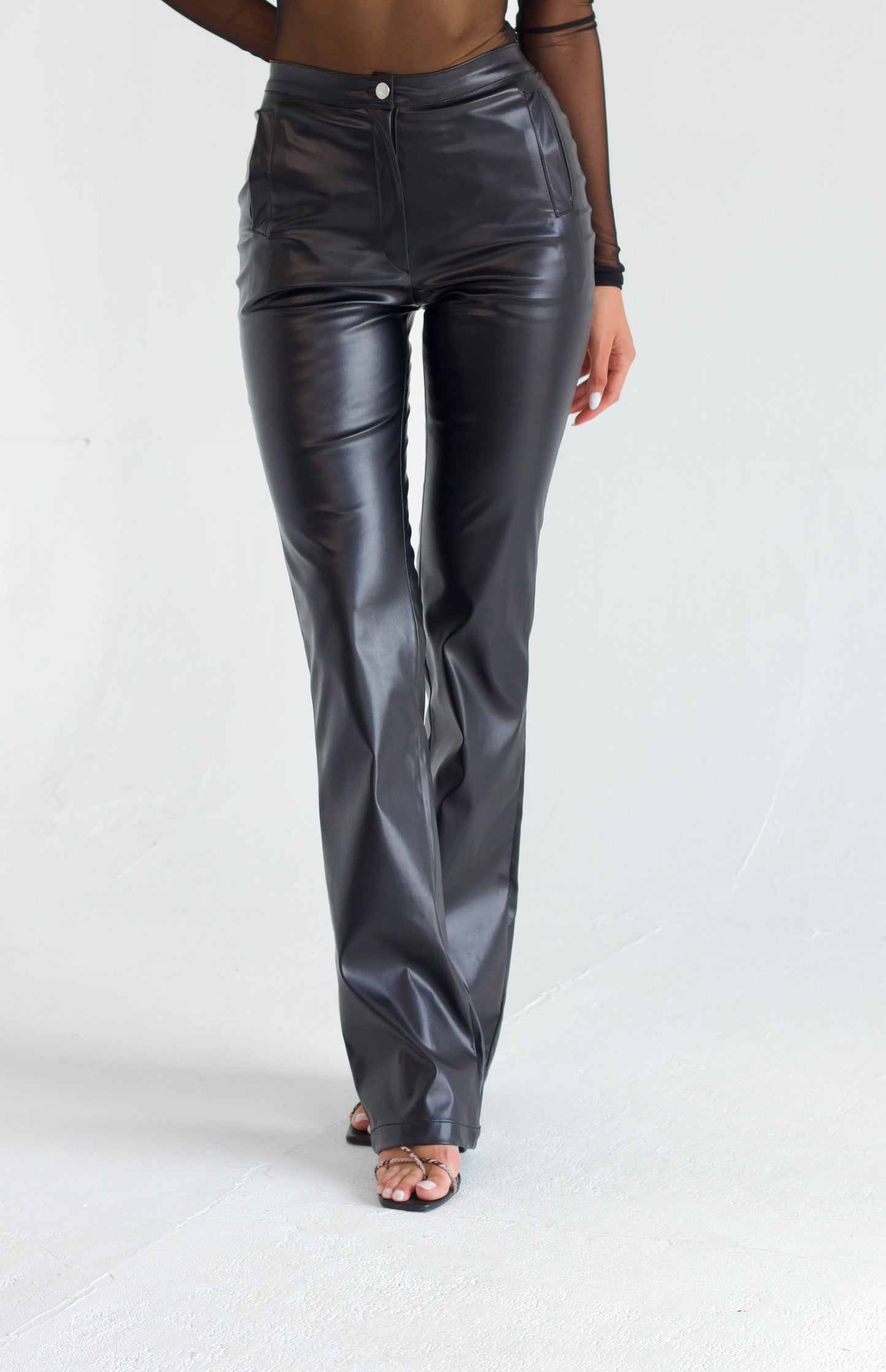 Straight Cut Leather Pants
