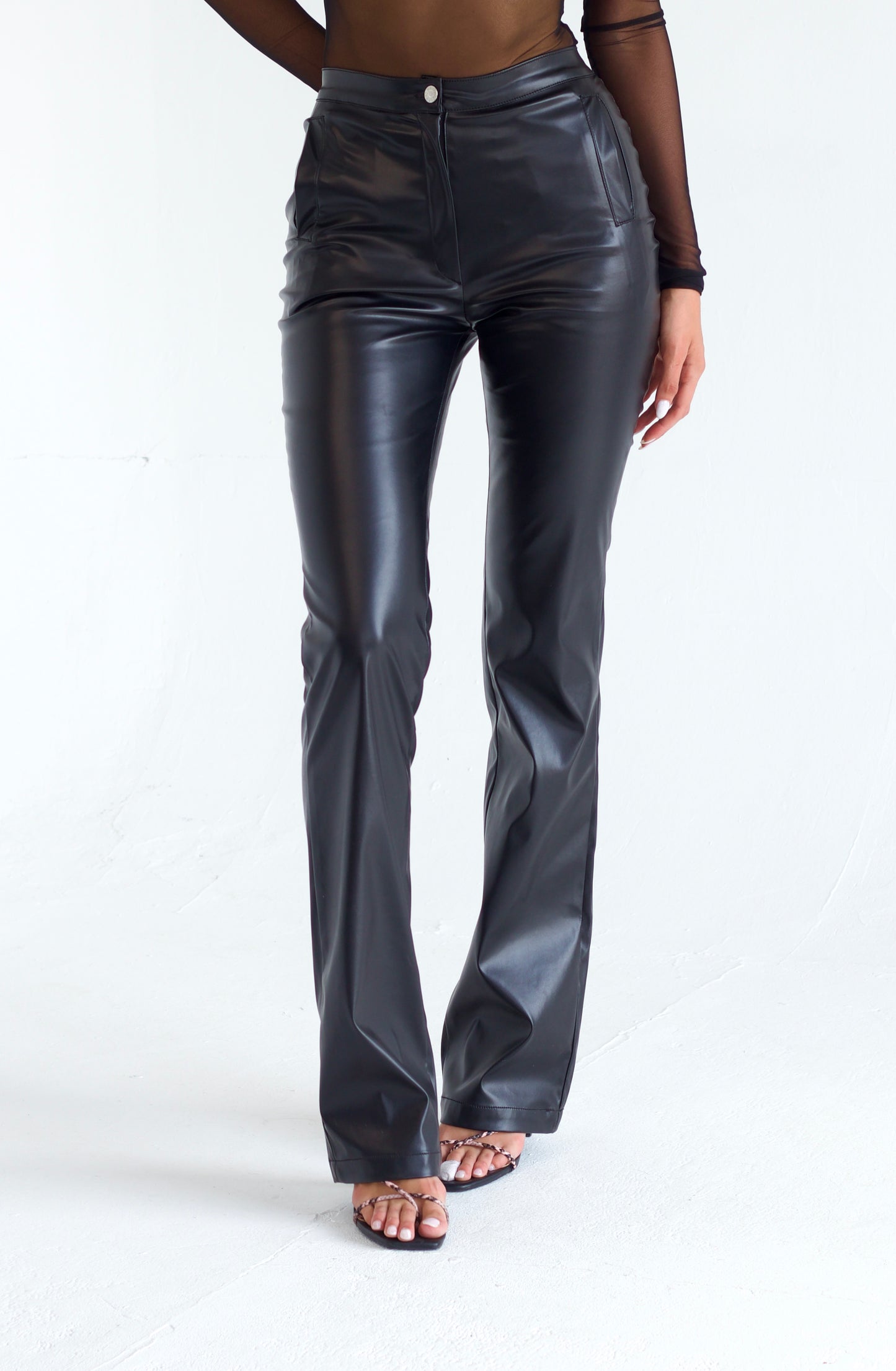 Straight Cut Leather Pants