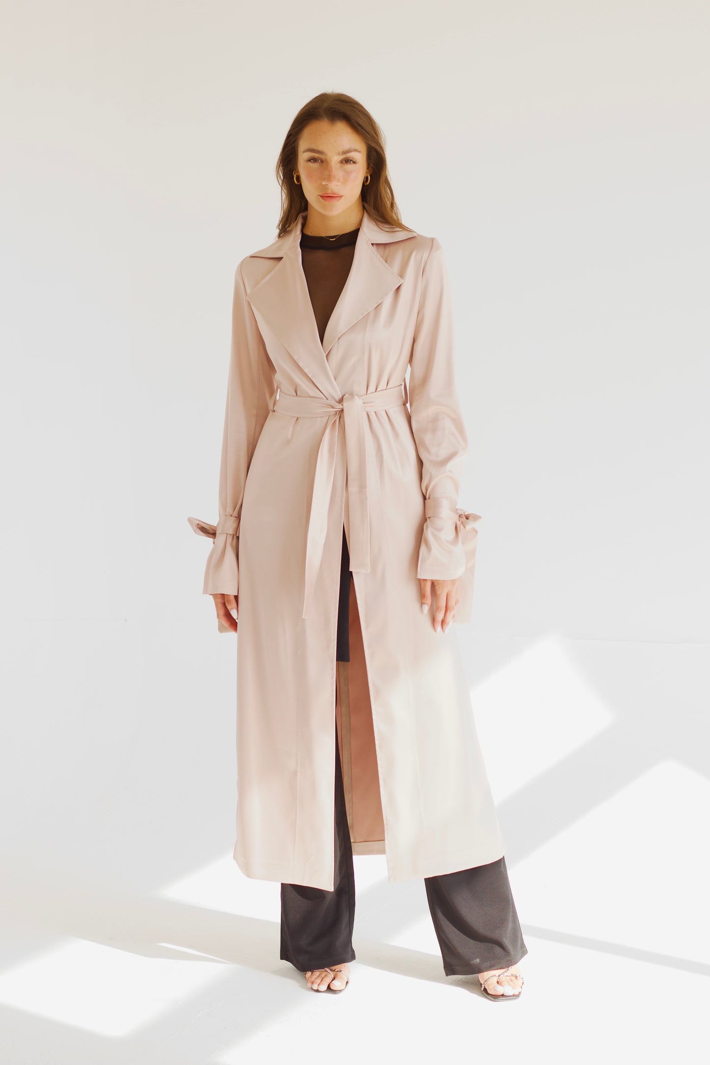 Mariana satin trench coat