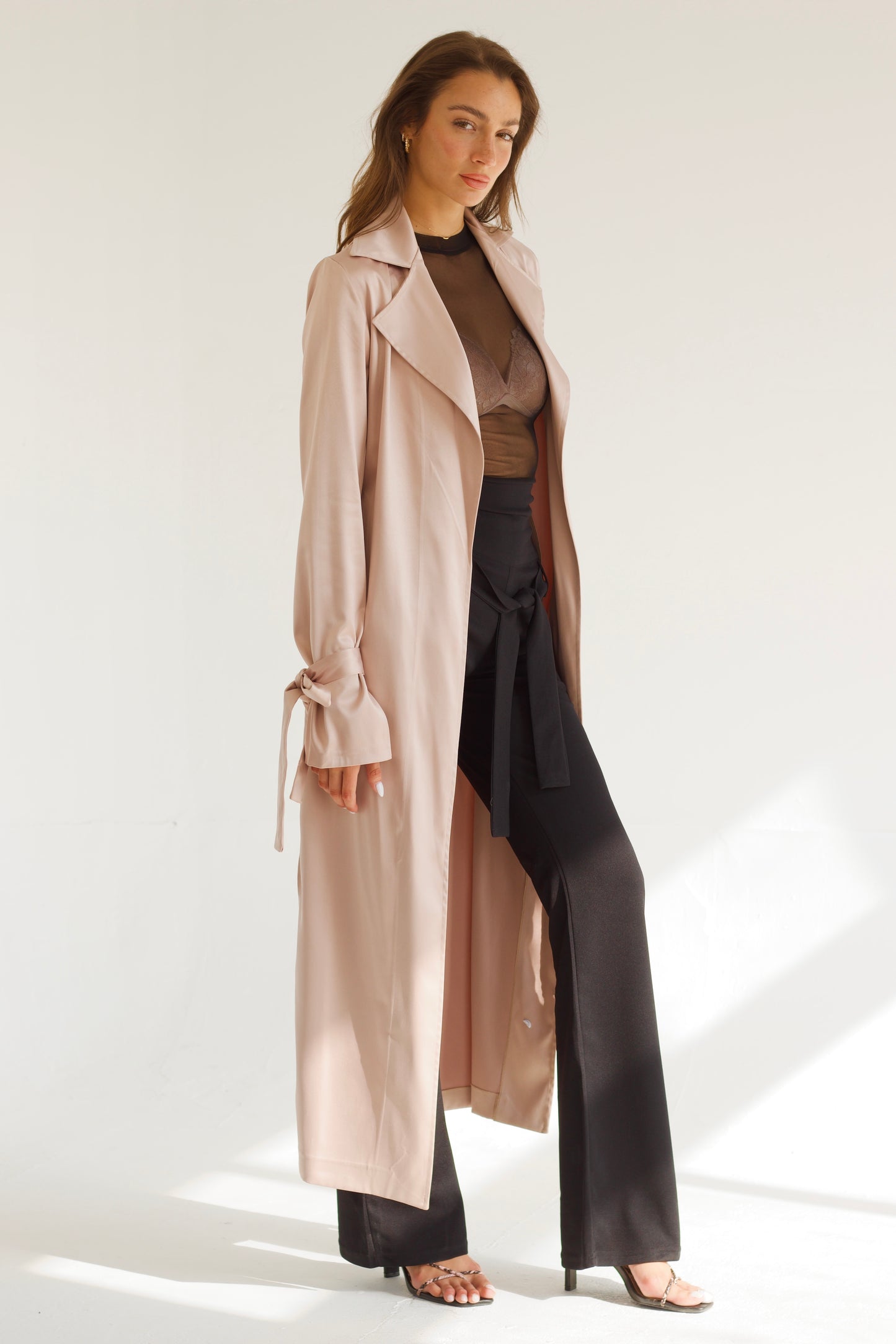 Mariana satin trench coat