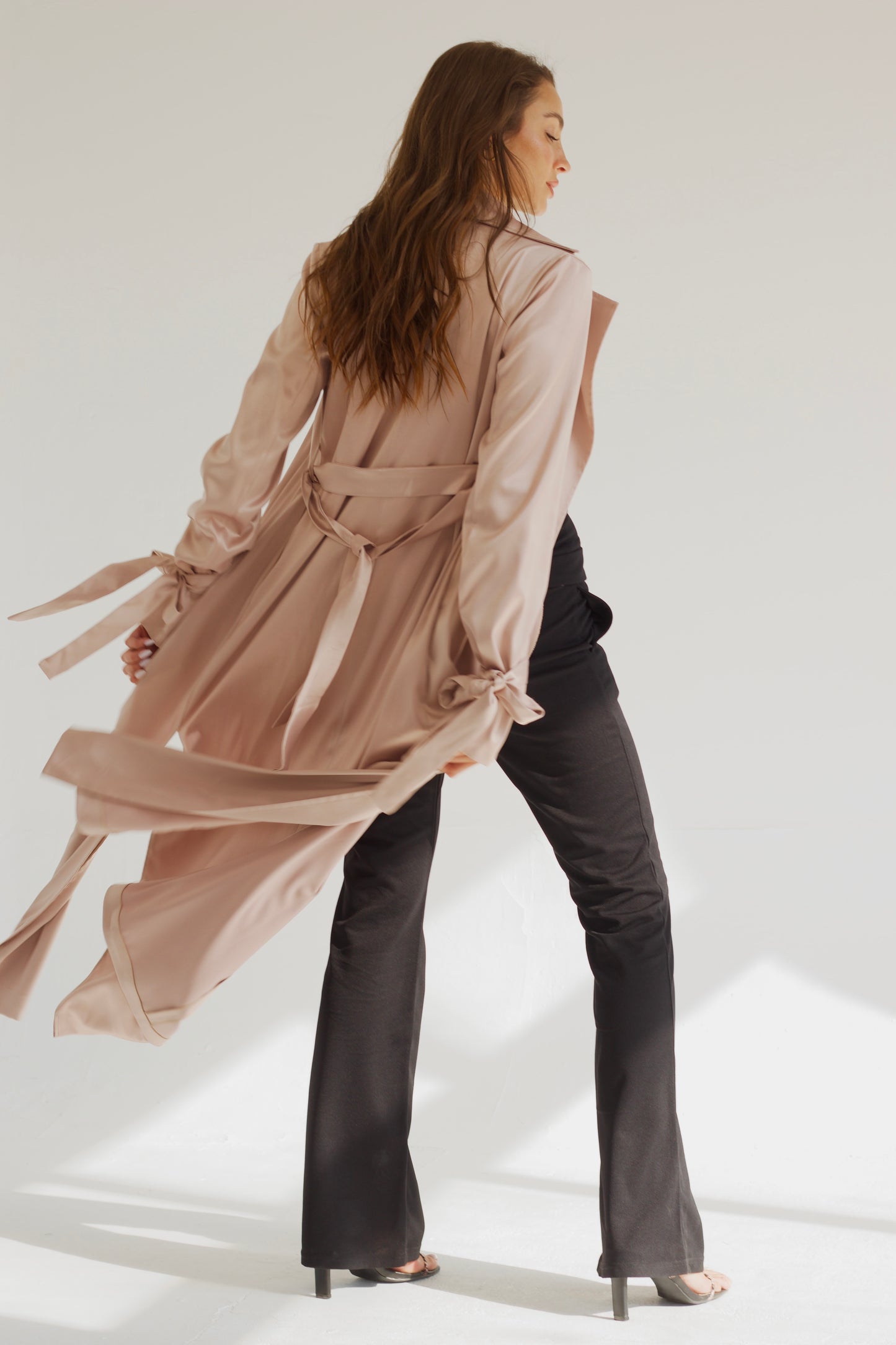 Mariana satin trench coat